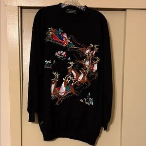 J.Renee Black Festive Reindeer Sweater